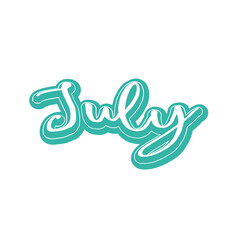 Calendar month. July word art silhouette