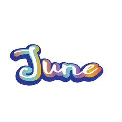 Calendar month. June gradient word art
