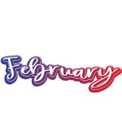 Obraz premium Calendar month. February word art silhouette