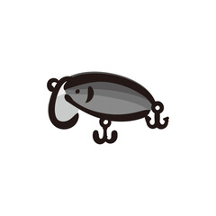 Jitterbug - Fishing lure icon/illustration (Hand-drawn line, colored version)