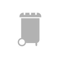 trash can icon on white background, vector illustration