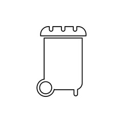 trash can icon on white background, vector illustration