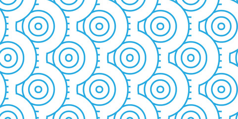 Seamless abstract blue pattern background with waves texture.  circles with seamless pattern overloping blue geomatices retro background.