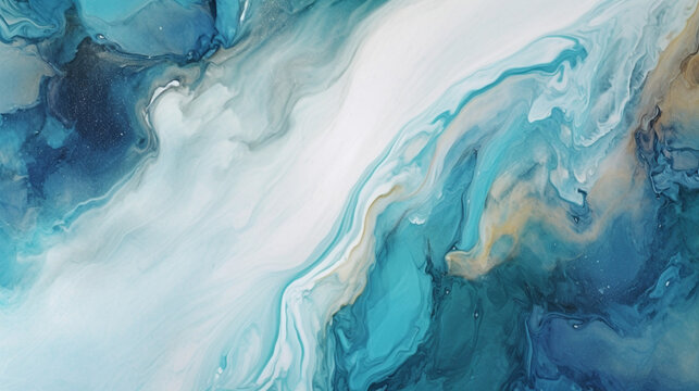 Blue ocean background abstract. Marble stone texture with Generative Ai.