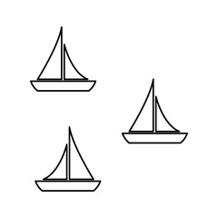 yacht icon on a white background, vector illustration
