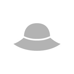 straw hat icon, on a white background, vector illustration