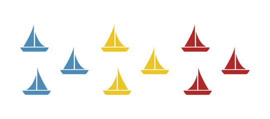 yacht icon on a white background, vector illustration