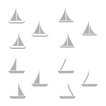 yacht icon on a white background, vector illustration