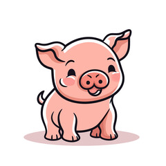 Obraz na płótnie Canvas Pig cartoon character