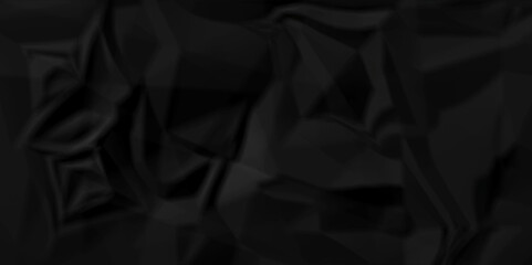 Obraz premium Black fabric texture and Crumpled black paper for background image. top view. 