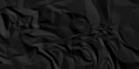 Black fabric texture and Crumpled black paper for background image. top view.	
