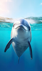 Naklejka premium cute dolphin. Generative AI