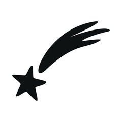 Flat vector silhouette illustration of star