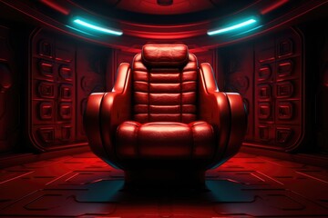 Futuristic Red Gaming Chair Illustration
