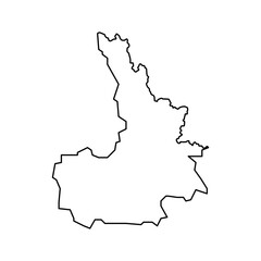 Pristina district map, districts of Kosovo. Vector illustration.