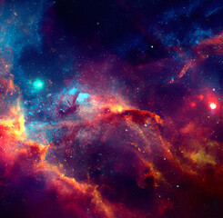 A Colorful Nebula Galaxy Background for Cosmic Inspiration and Mystical Imagination