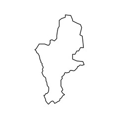 Prizren district map, districts of Kosovo. Vector illustration.