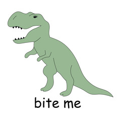 t-rex green dinosaur icon, vector popular dinosaur illustration
