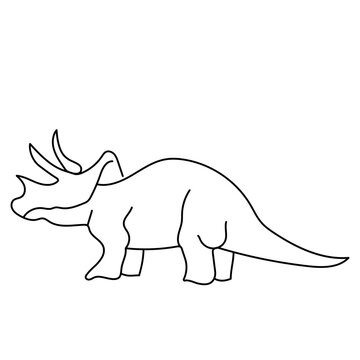 Triceratops horned dinosaur icon, wild dinosaur vector illustration, Prehistoric dinosaur image, Black dinosaur icon, wildlife theme tshirt design idea