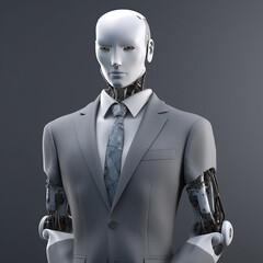 AI robot dressed business suit, generative AI