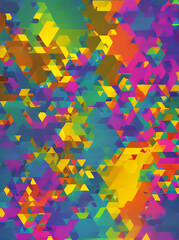 Colorful abstract geometric 3D panels high contrast.