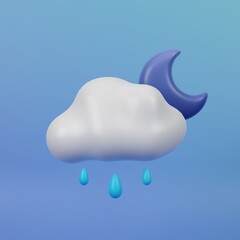 Half moon cloud spatter 3d render