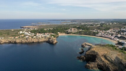 Fototapeta premium Espagne, sur l'île de Minorque, plage d'Arenal d'en Castell 