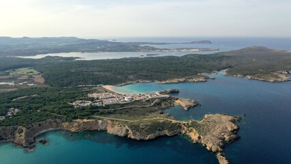 Espagne, sur l'île de Minorque, plage d'Arenal d'en Castell	