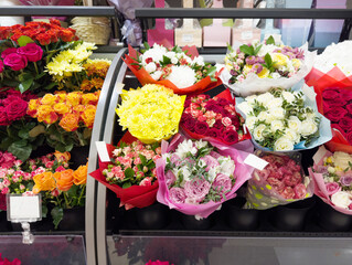  buying flowers at a garden center