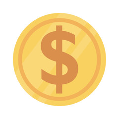 Money Coin Flat Design PNG Icon Transparent Background