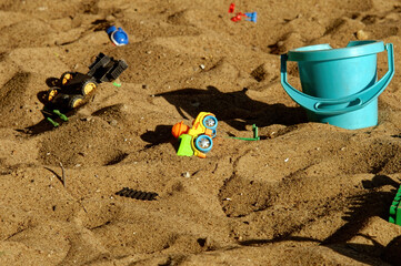Old toys in the sandbox