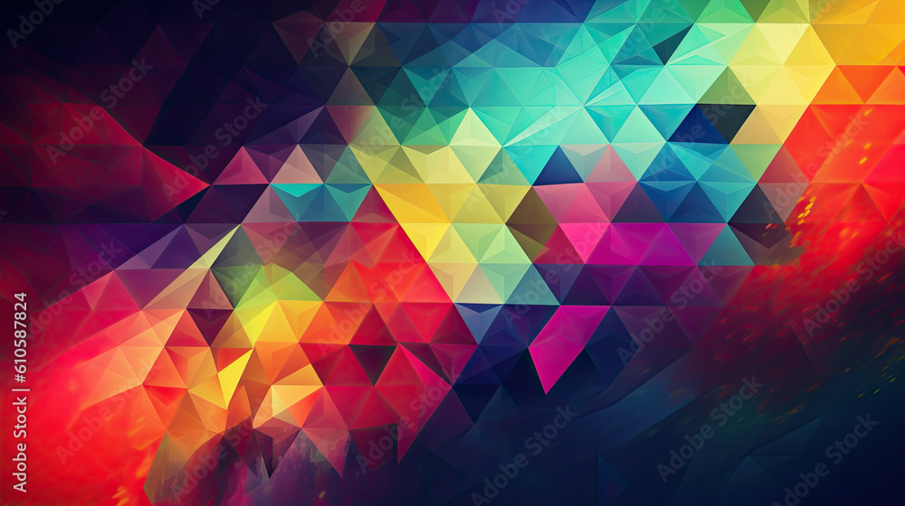 Poster abstract geometric backgrounds full color generative ai