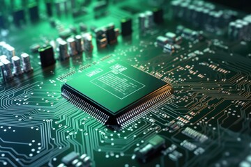 Obraz premium Fantastic CPU of the future background. Generative AI