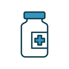 Obraz premium Medical pills bottle icon on trendy design
