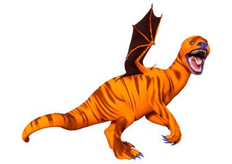 3D Rendering Fairy Tale Dragon on White