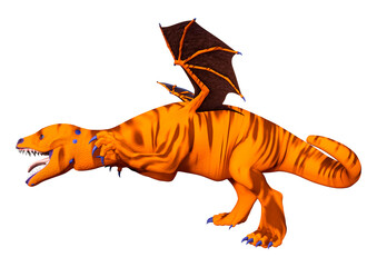 3D Rendering Fairy Tale Dragon on White