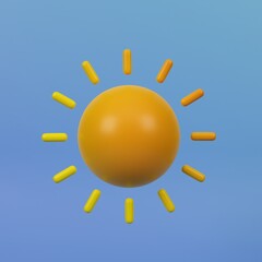 Sunny Sun icon 3d render