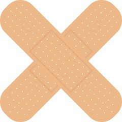 Sticking cross plaster on a white background. Vector ilustration
