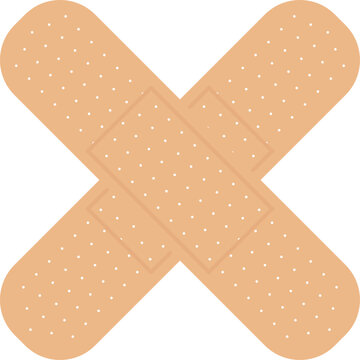 Sticking cross plaster on a white background. Vector ilustration