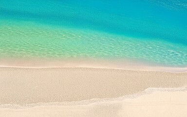 Fototapeta na wymiar View of sea water and beach sand on sunny day, Generative AI illustration