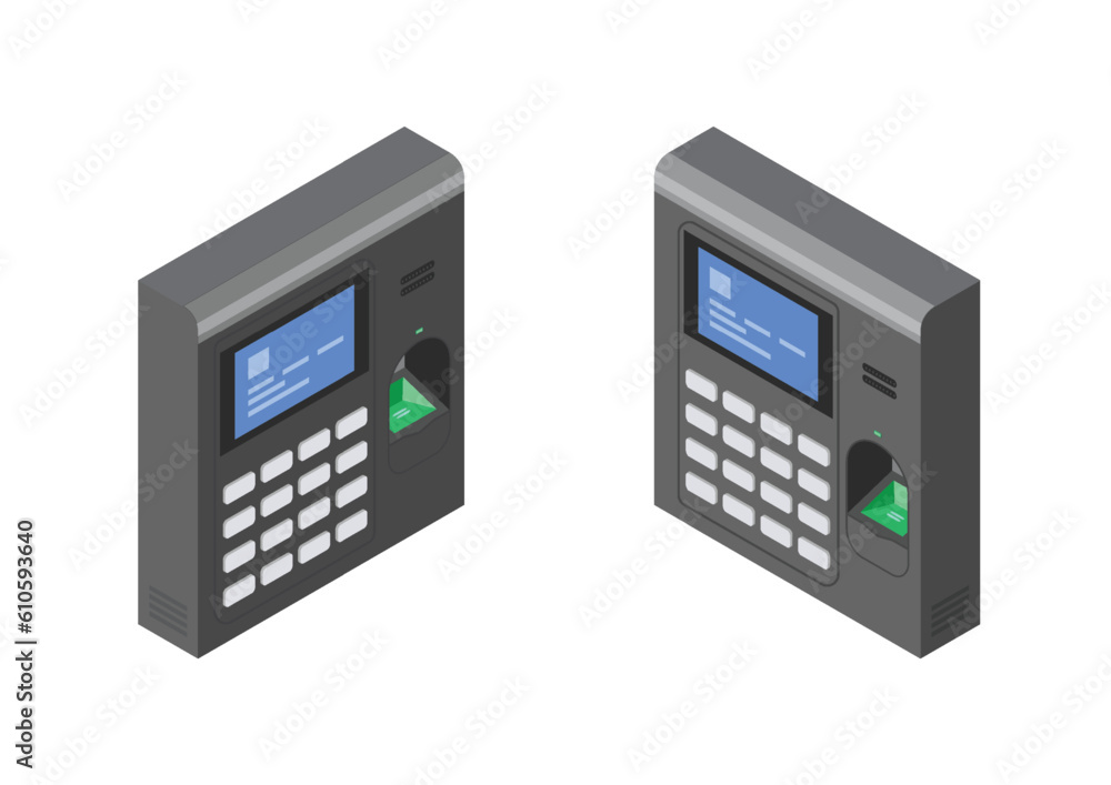 Poster finger print scan for enter security system, biometric access control. digital touch scan identifica
