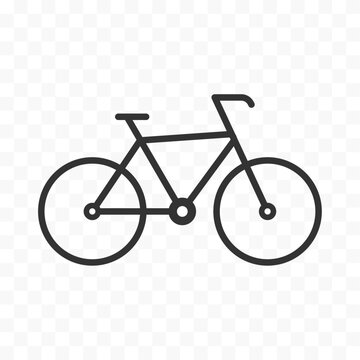 Bicycle symbol. Bike icon for design on a transparent background. Easily editable line art. Vector stock illustration.