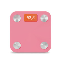 3d Bathroom Weight Scale Cartoon Style Isolated on a White Background Fitness and Diet Concept. Vector illustration