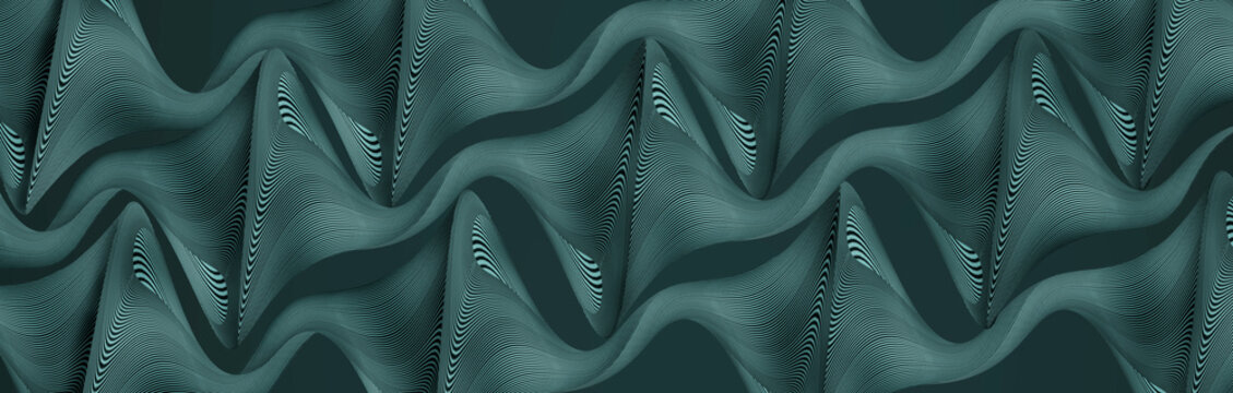 Waves in parallel lines beautiful composition digital art