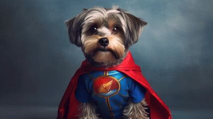 Superhero Havanese Dog in a Stylish Outfit. Generative AI