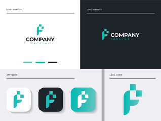Letter F Professional logo set. Easy to use on various types of business and company. The sign itself would look great as a social media avatar and website or mobile icon.