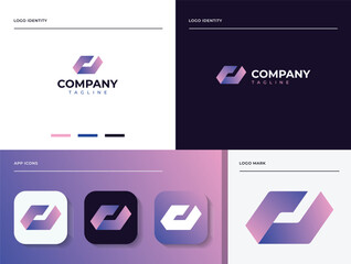 Letter E Professional logo set. Easy to use on various types of business and company. The sign itself would look great as a social media avatar and website or mobile icon.