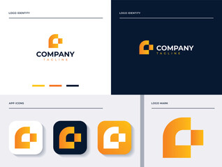 Letter E Professional logo set. Easy to use on various types of business and company. The sign itself would look great as a social media avatar and website or mobile icon.