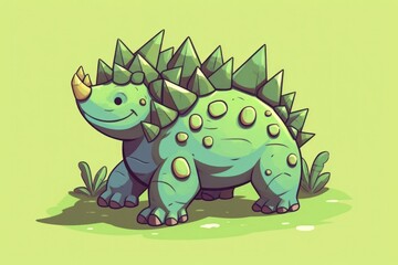 Obraz premium Isometric dinosaur illustrations have captivated the imaginations of both dinosaur enthusiasts and art lovers alike. These unique artworks bring prehistoric creatures to life.