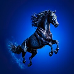 Naklejka na ściany i meble An evil horse jumping | Generative AI 